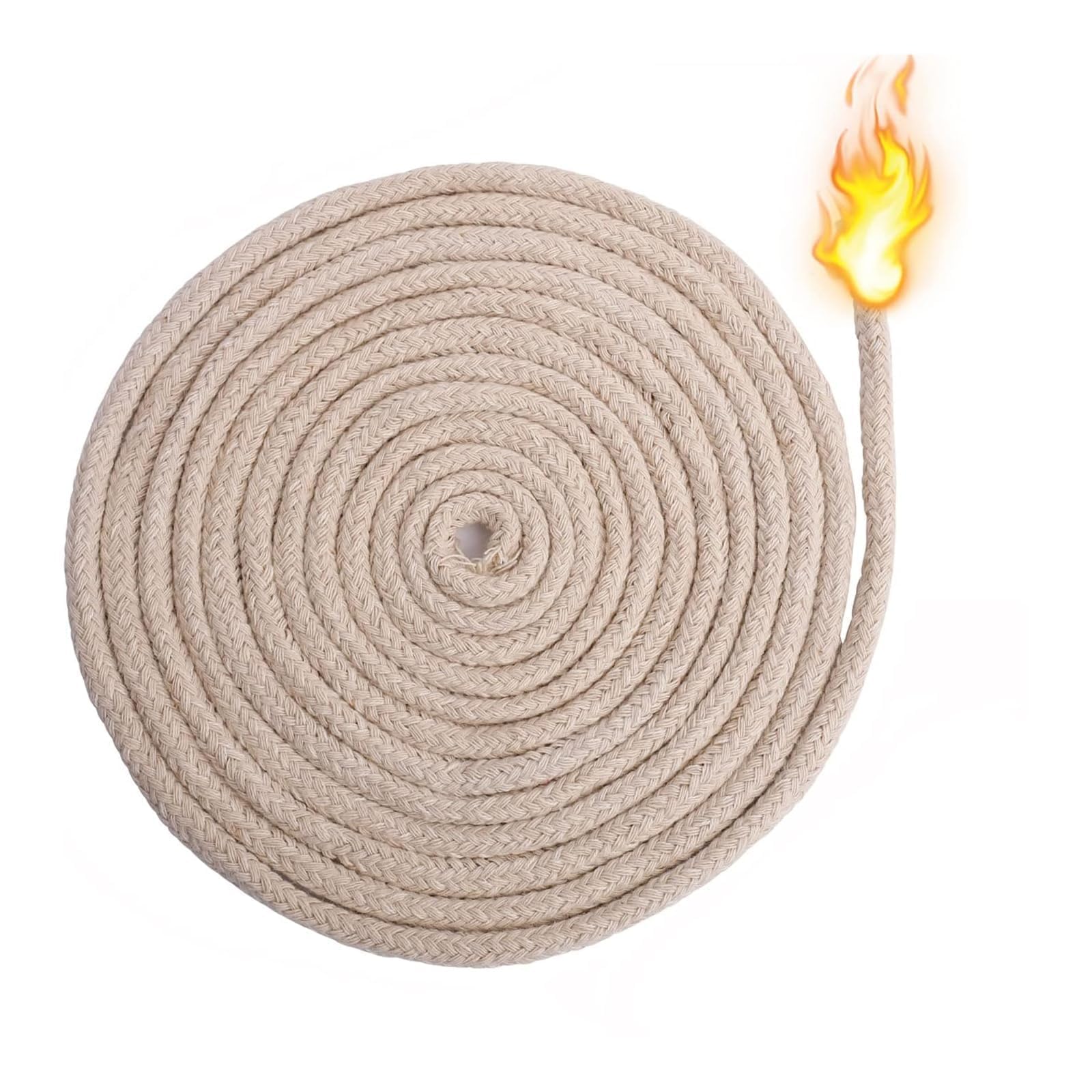 Oil Lantern Wicks, 16.4 Feet/5M Kerosene Round Cotton Wicks Alcohol lamp Wick for Garden Oil Burners, Alcohol Lamps,4 mm (0.15 Inch)