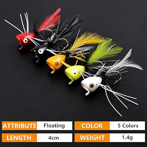 Vista 19 de OROOTL Kit de moscas para pesca con mosca, coloridos señuelos de pesca con mosca, flotadores de espuma, accesorios para trucha, panfish bluegill