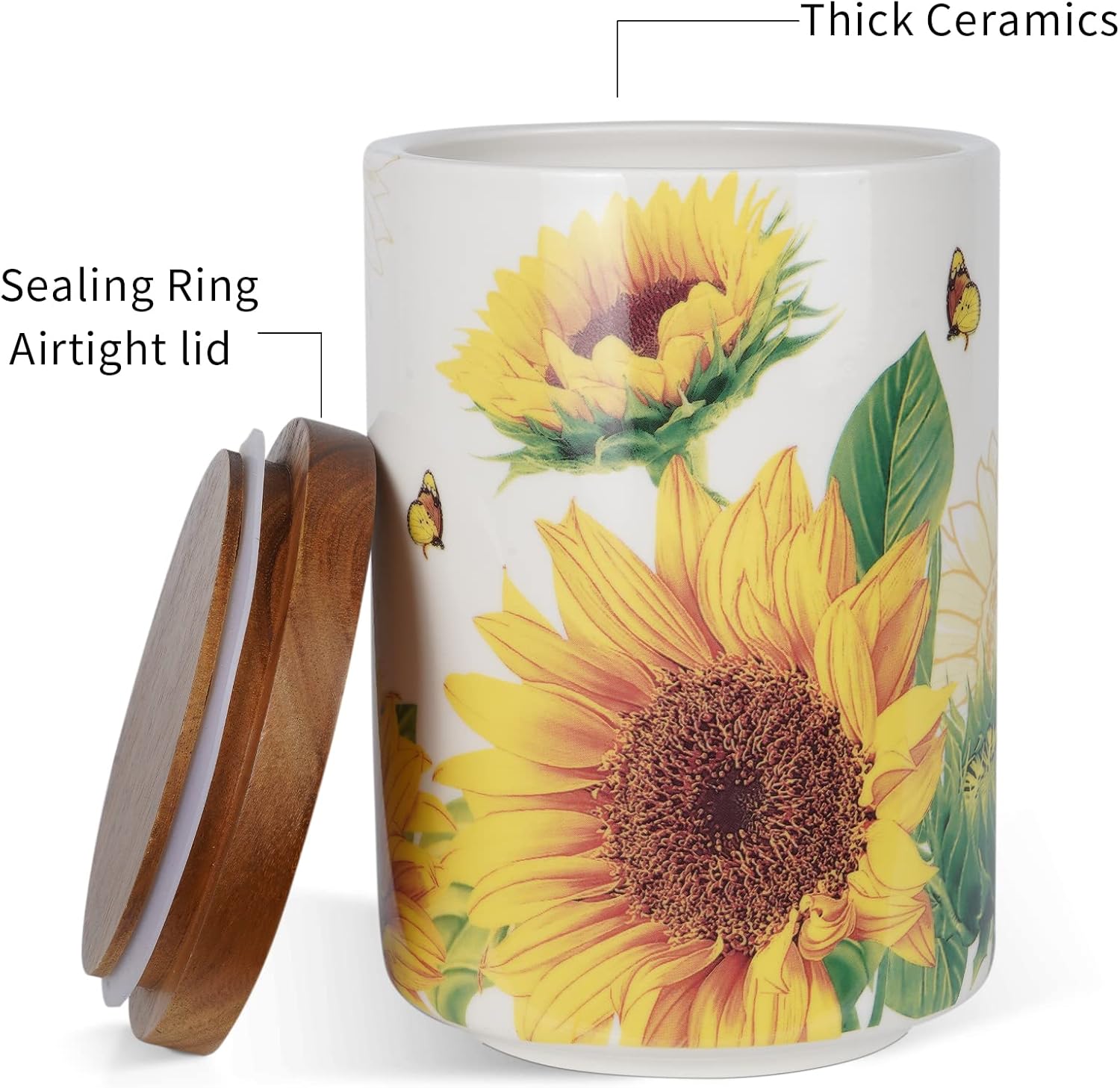 Sunddo Sunflower Ceramic Canister Set