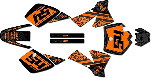 Miniatura 5 de Kit de gráficos para KTM 50SX MINI SX50 (2002-2008) Serie Cyrus Naranja 21 Mil - Adhesivos para bicicleta de motocross, calcomanías para bicicleta