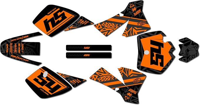 Graphics Kit for KTM 50SX Mini SX50 2002-2008 Cyrus Series Orange-Shift 9 Mil - Easy Go - Dirt Pit Bike Motorcycle Sticker, Dirtbike Racing Decal Motocross Accessories no-Plastics
