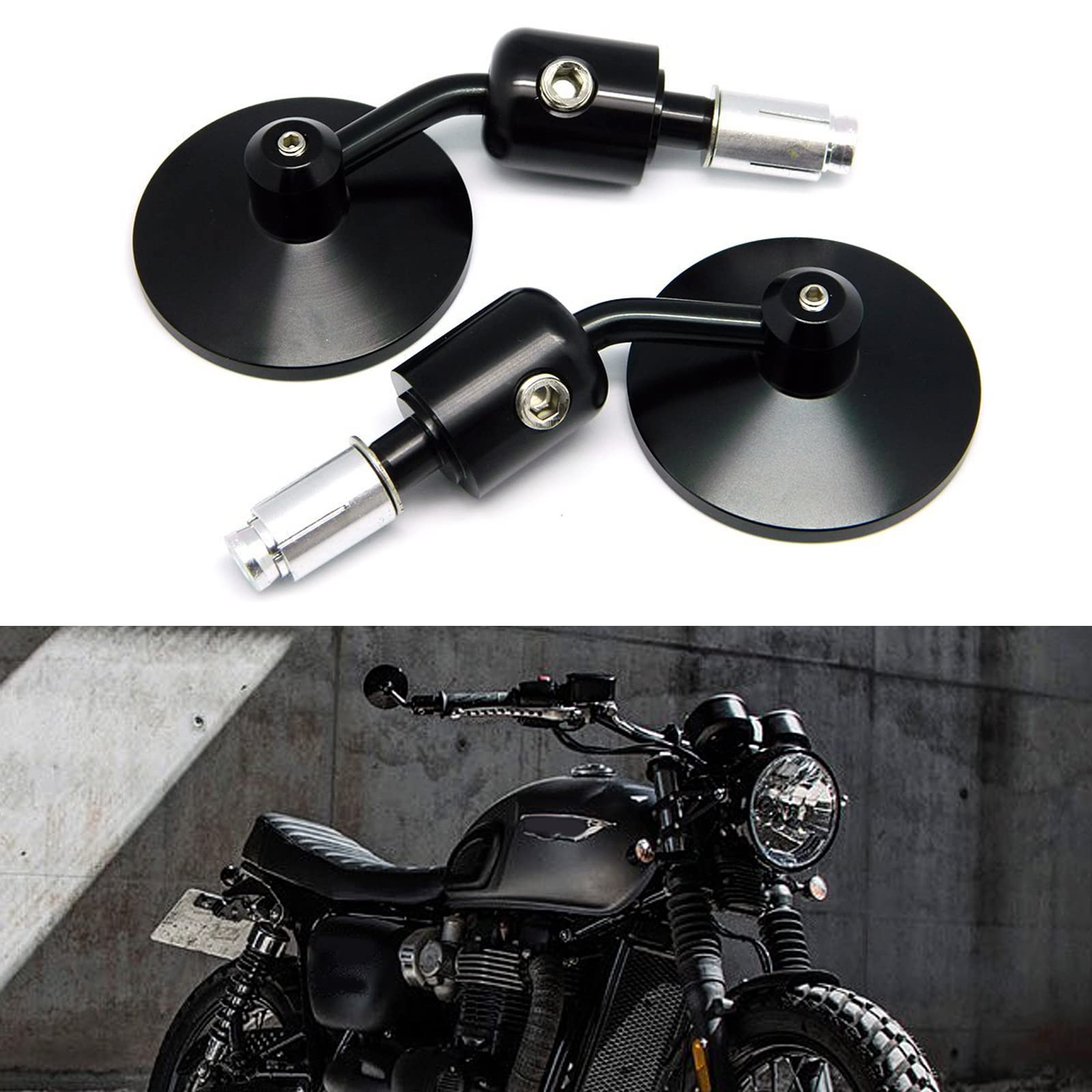 Espejos Manillar Redondos Espejos Manillar Moto Redondos - Acero Inoxidable  Retro 7/8 Pulgada Espejos Retrovisores Redondos Moto, image size:1600x1600