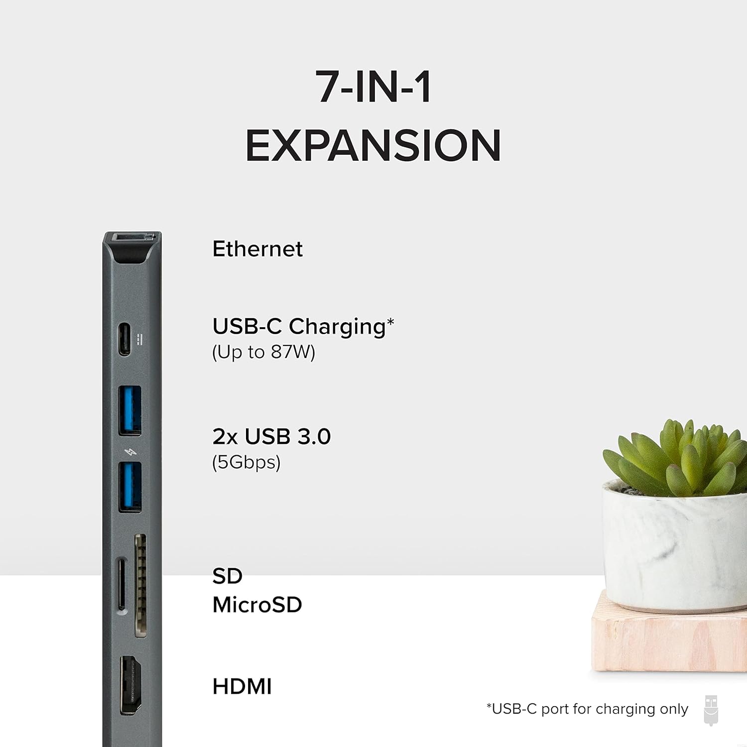 Plugable Thunderbolt 4 Hub Bundle Includes USB-C to 4K HDMI Adapter and 7-in-1 Multiport Adapter with Ethernet, 60W Charging, Compatible with Mac, Windows Laptops, Thunderbolt 3 or 4, USB4 Devices