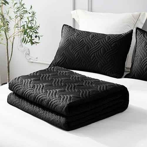 Miniatura 4 de Whale Flotilla - Juego de colcha suave de microfibra, ligera, para cama (patrón de ondas) para todas las estaciones