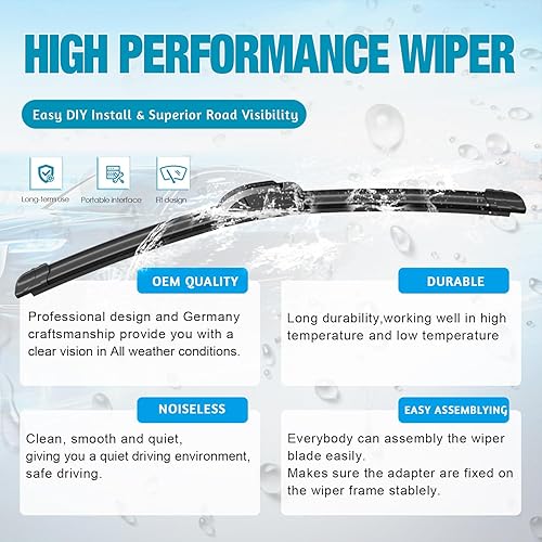 Miniatura 3 de VTOGOI Juego de limpiaparabrisas delantero y trasero de calidad original de fábrica, repuesto de 26 + 16 + 12 pulgadas (paquete de 3)