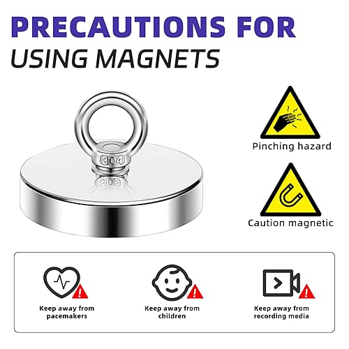 Miniatura 7 de Ganchos magnéticos, ganchos magnéticos de neodimio de tierras raras resistentes de 500 libras con perno avellanado para el hogar, cocina, lugar de