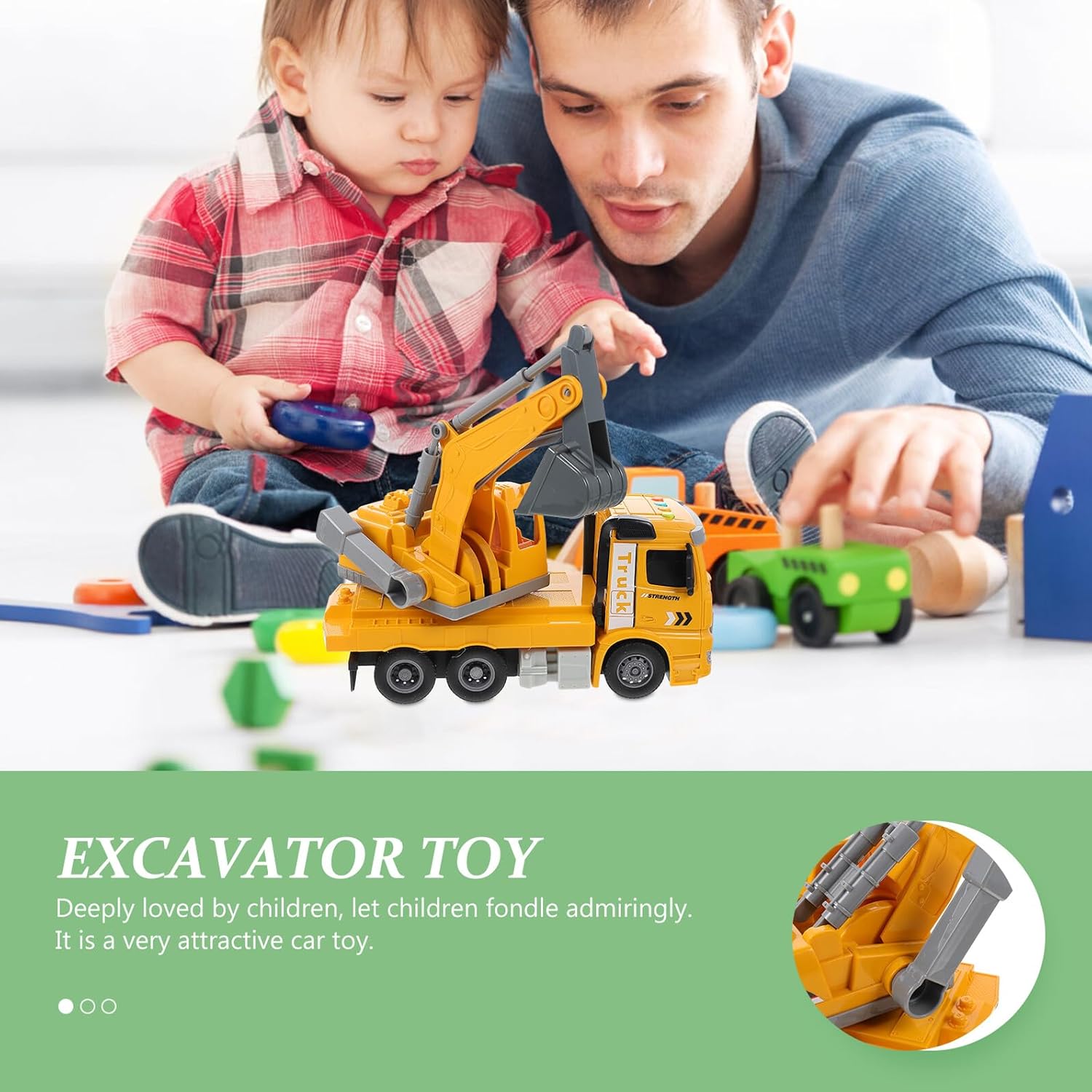 Excavator with Light and Music Inertial Construction Truck for Boys Years Old Plastic Engineering Vehicle Model Promotes Creativity and Color Recognition Safe Smooth Surface Design