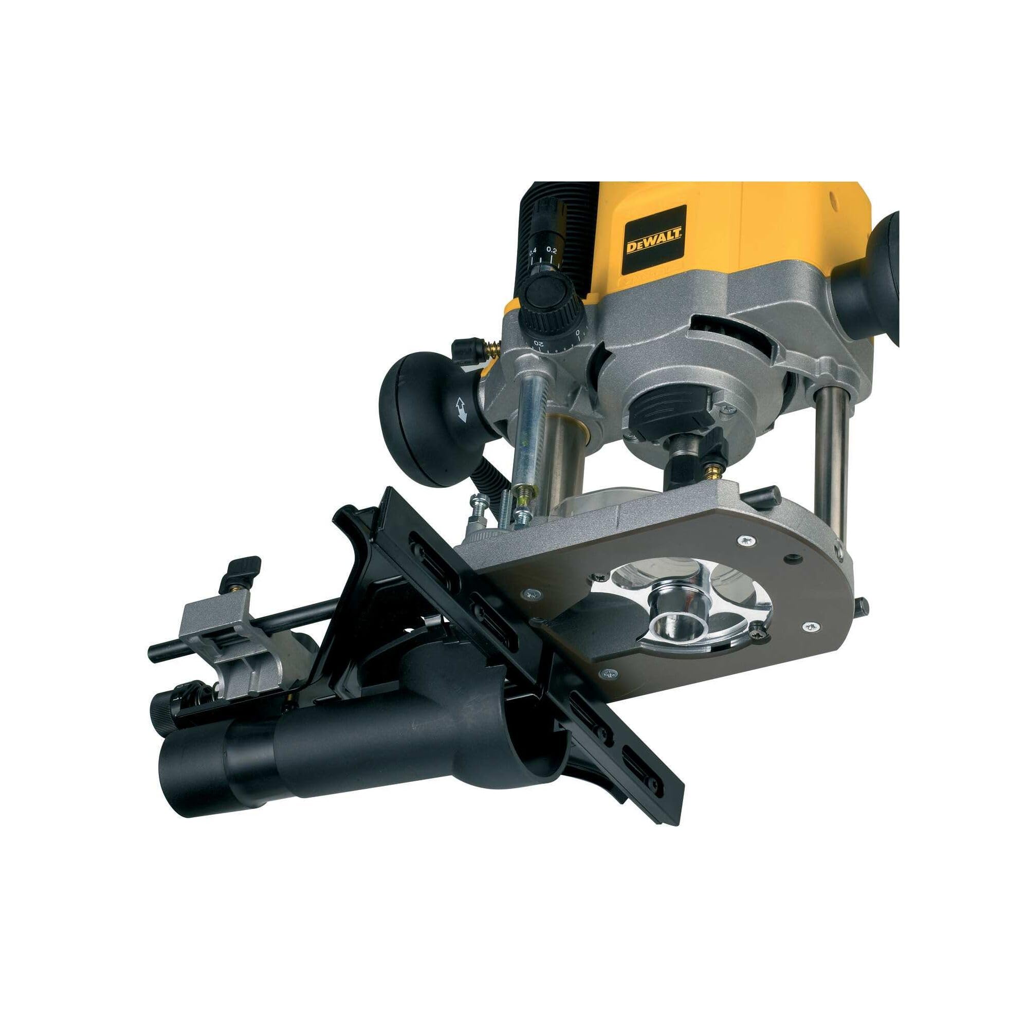DeWalt Frezarka górnowrzecionowa (1,100 W, pełna elektronika falista ze stałą prędkością, prowadzeniem kosza frezującego, łagodny rozruch, blokada wrzeciona, precyzyjna regulacja, w zestawie TSTAK Box VI i akcesoria) DW621KT