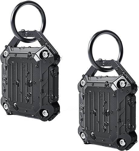 DOVICK Waterproof Airtag Keychain Holder 2-Pack