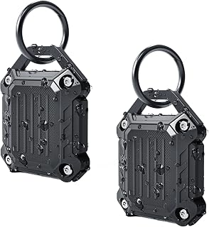 Dovick- Waterproof Airtag Keychain Holder Case,Screw Full Cover Compatible with Apple Air Tag Tracker Key Ring (Black 2Pack)