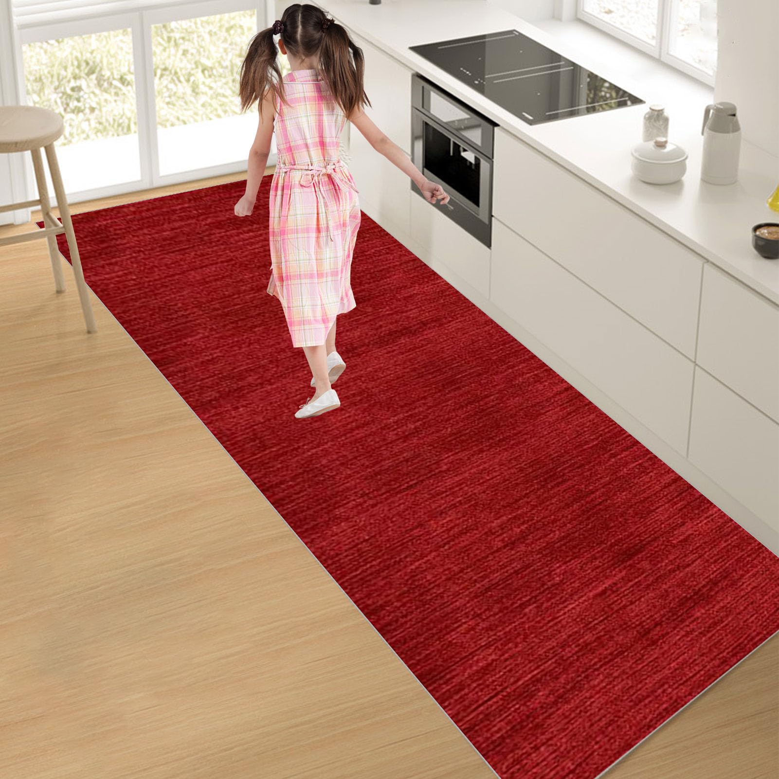 Tapis de Couloir Lavable 100 x 260 cm, antidérapant, pour Cuisine, Salon, Couloir, entrée et Portes d'entrée.