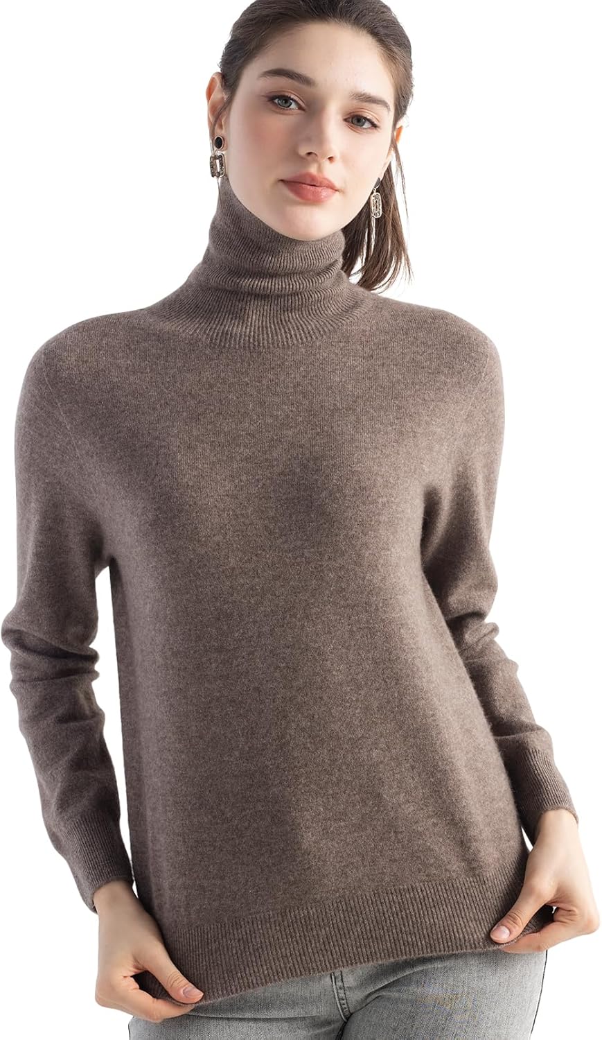 Chanyarn Women's 100% Pure Cashmere Sweater Turtleneck Long Sleeve Warm Soft 2025 Fall Winter Knit Pullover