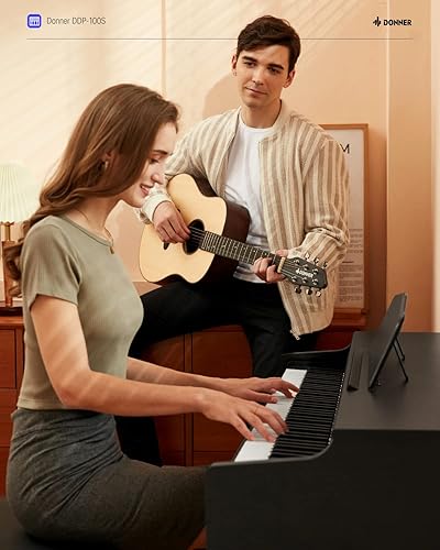 Miniatura 5 de Donner DDP-100S - Piano digital de 88 teclas, teclado de piano de acción de martillo graduado con MIDI INOUT, 200 sonidos, 200 ritmos, 100