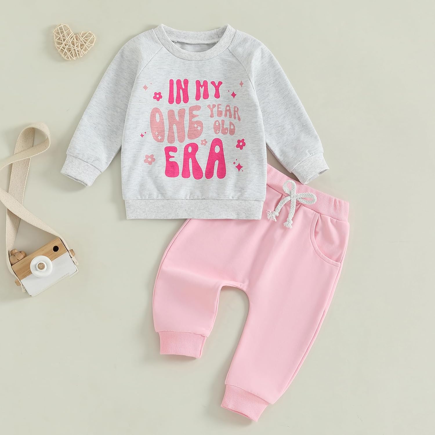 Baby Girls First Birthday Outfit In My One Year Old Era Long Sleeve Sweatshirt Tops and Pants Set 1st Birthday Gifts - Image 2