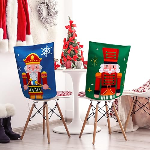 Miniatura 7 de Haull 6 fundas navideñas para sillas de cascanueces, fundas para sillas de comedor, fundas para sillas de Navidad, hogar, cocina, vacaciones,
