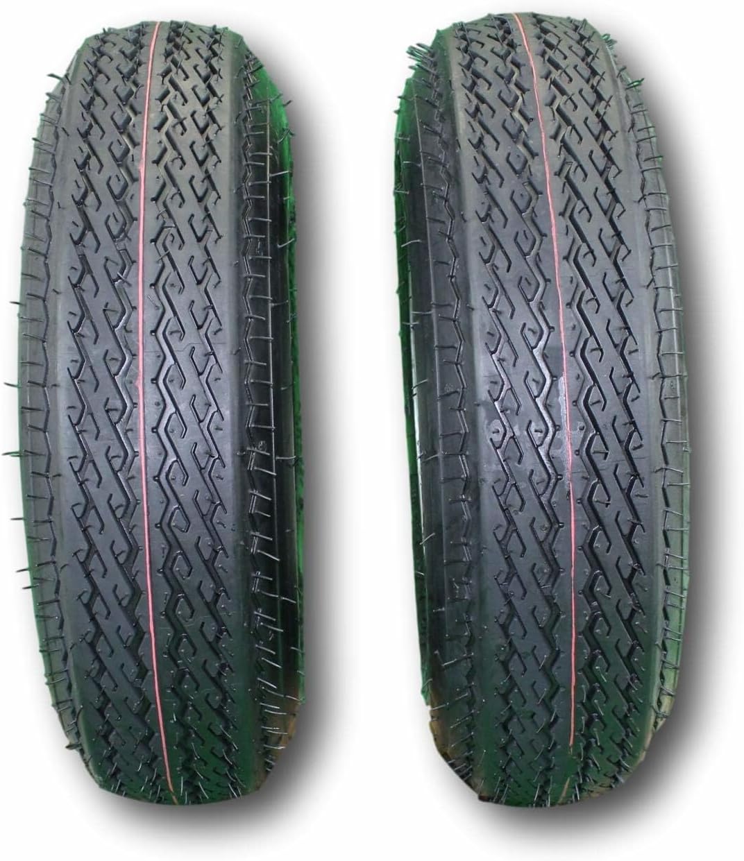 Antego Tire and Wheel (Set of 2) 4.80-8 Tire and Wheel Assemblies, Galvanized 4 Lug Trailer Tires and Wheels, 6 Ply, Load Range C