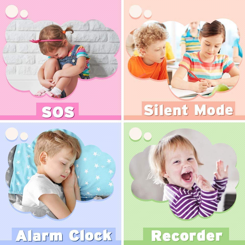 PTHTECHUS® Smartwatch für Kinder- Uhr Telefon für Mädchen Jungen mit Anruffunktion SOS Musik Playe Spiel Kamera Taschenlampen Wecker-Kids Smart Watch Student Telefonieren Geburtstag Geschenk Gelb