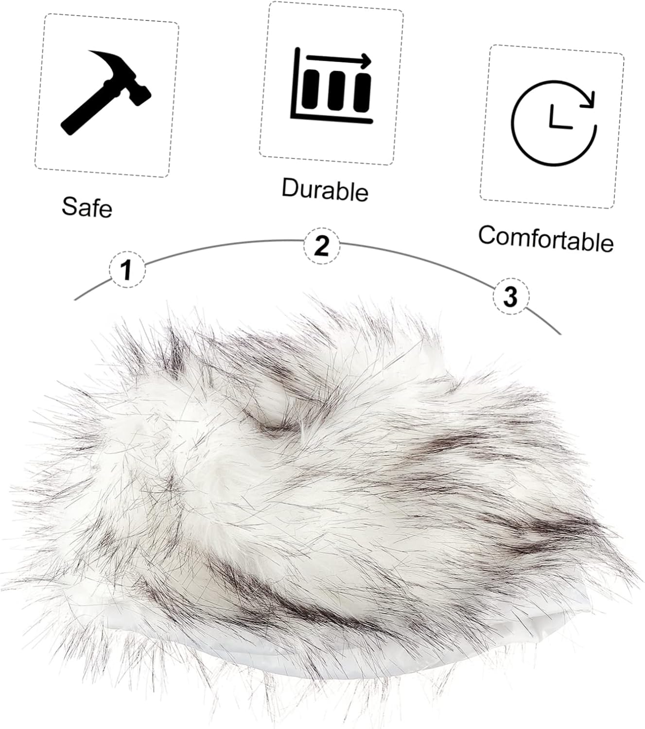 Beavorty Faux Fur Hat for Women Fluffy Cold Weather Cap and Warm Fashion Accessory White