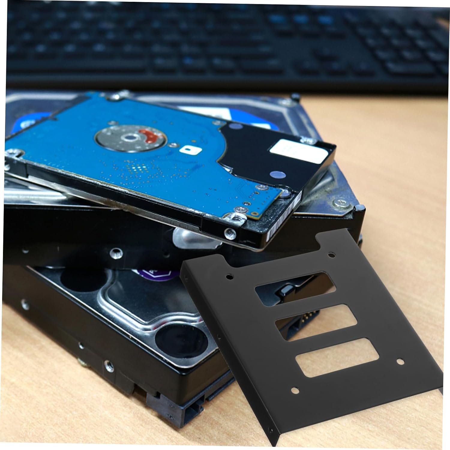 Vaguelly SSD Hard Drive Adapter for Desktop PC 2.5 inch to 3.5 inch Internal Drive Converter Computer Accessory for Upgrading Storage Includes Mounting Brackets and Screws