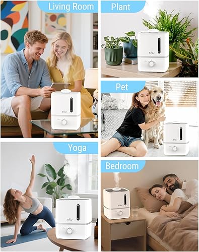 Miniatura 7 de Bear Humidificadores para dormitorio, humidificadores de niebla fría de 3 litros y difusor de aceite, humidificadores rápidos silenciosos para toda