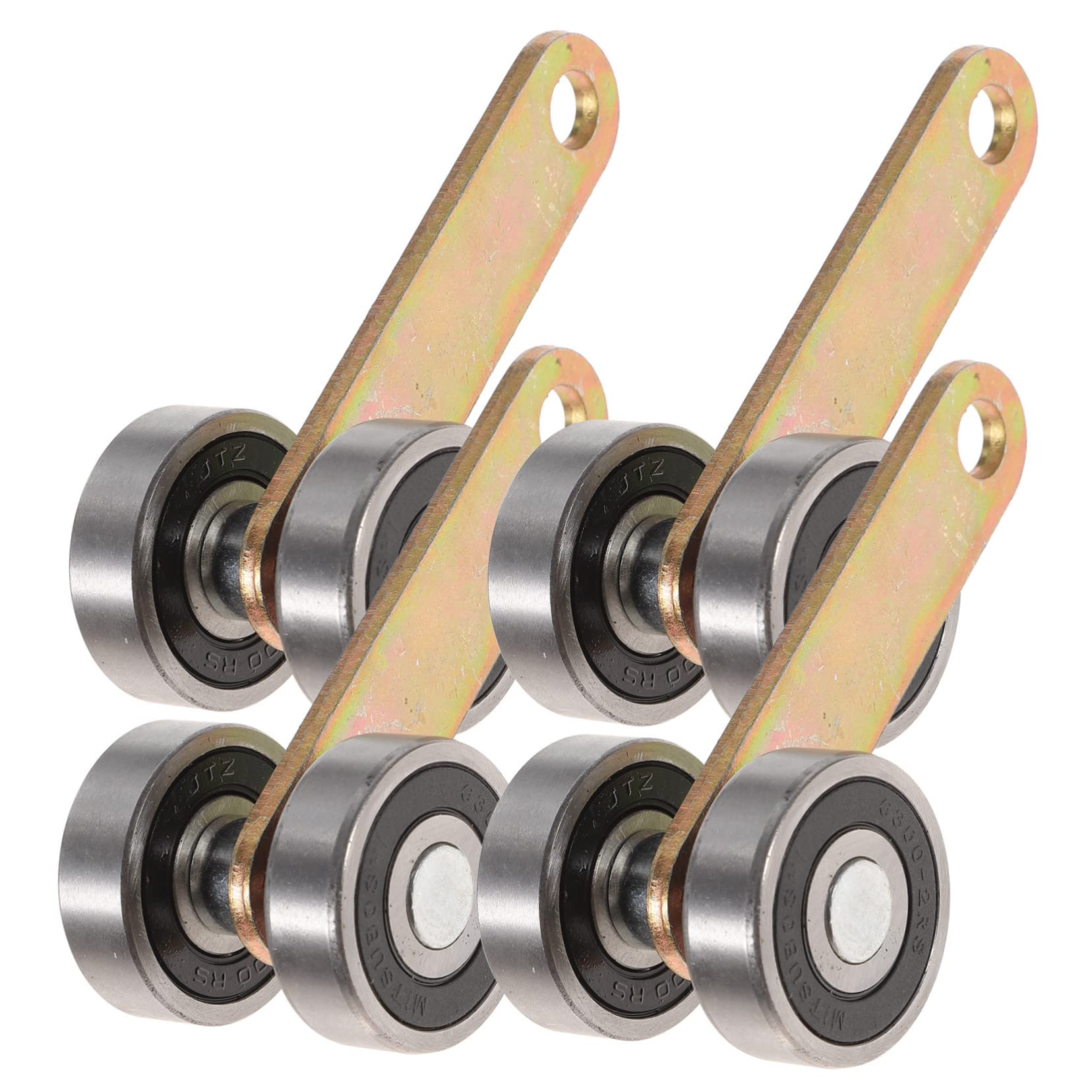 OSALADI 4pcs 2 Trolley Assembly Roller Trolley Assembly 2 Wheel Roller Wheels Bearing Roller Strut Hand Trucks Heavy Duty Sliding Door Roller Iron Plate Sliding Doors Galvanized Iron