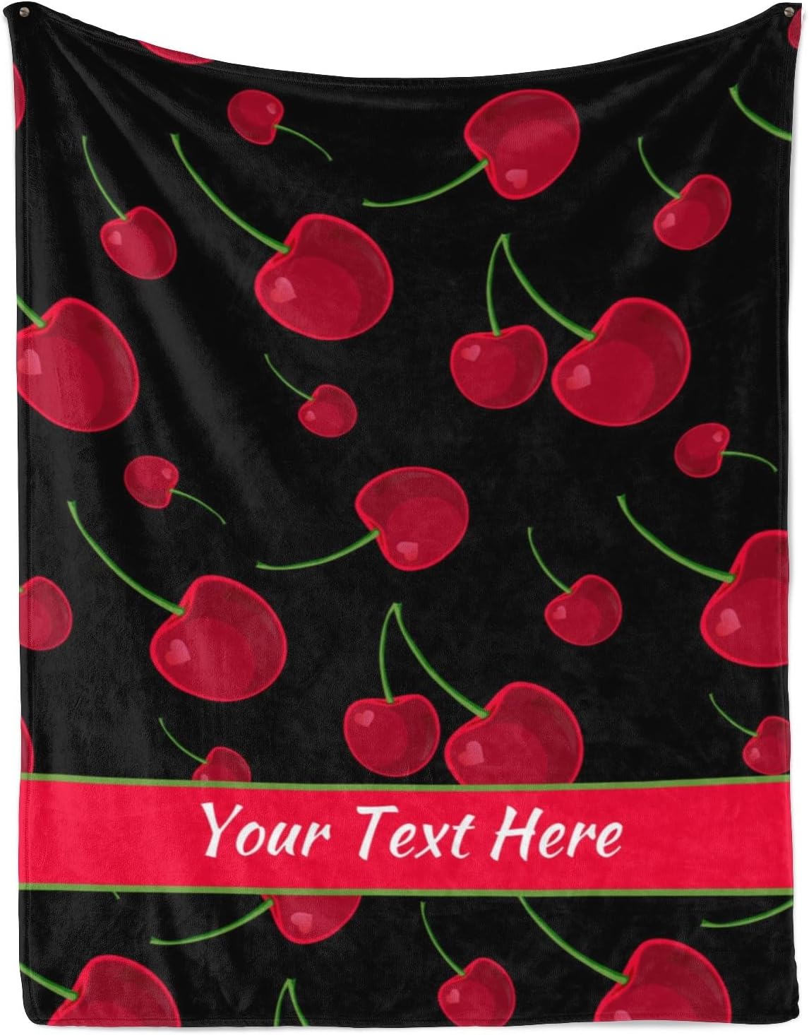 Personalized Cherry Throw Blanket, Soft Cozy Valentine's Day Blanket for Couch Sofa Living Room Bedroom, 50"" x 60""
