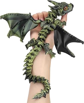 Joyvilla 3D Printed Dragon with Wings, Flexible Articulated Dragon Fidget Toy, Winged Crystal Dragon Gift for Kids, Teens, Adults, Easter Basket Stuffers, Party Favors, Stress Relief Desk Decor Gift