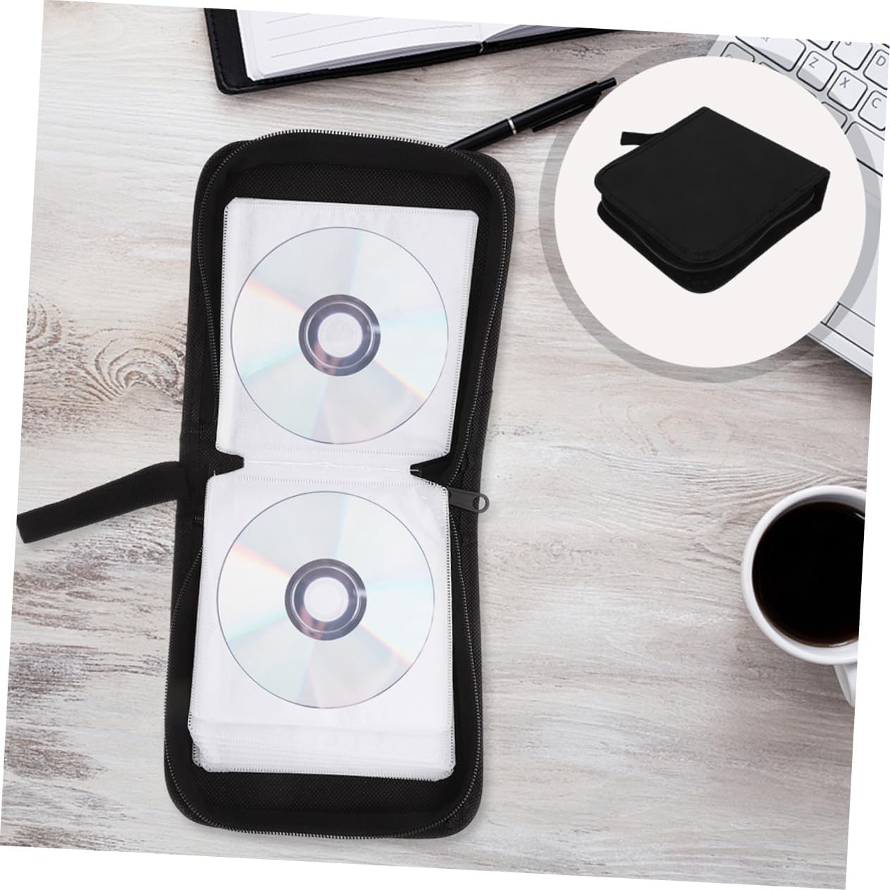 10pcs Cd DVD Storage Binder Capacity Disc Holder Wallet for Organizing Protecting Discs Compact Design for Travel Home Use