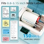 ORGSTA Label Maker with Tape, T003 Thermal Label Maker, 3.15 Inch Bluetooth Label Printer Compatible with Phone & PC, Sticker Printer Barcode Thermal Maker - Blue