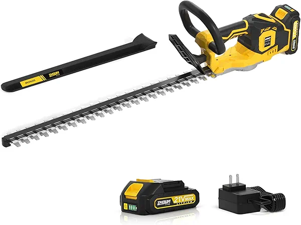 Hedge Trimmer Cordless(Battery & Charger Included), Electric Handheld Bush Shrub Trimmer, 22'' Edge Trimmer with 3/4'' Cutting Capacity & 3000RPM & BRUSHLESS, Compatible with Extension Pole,