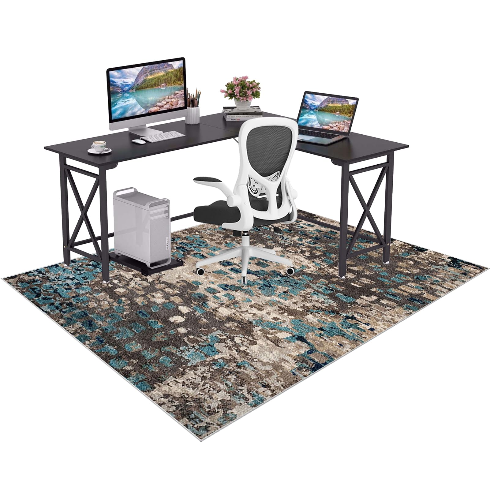 GmyoieqI Carpet Office Chair Mats Computer Floor Mat Large Non-slip Rubber Back Gaming Chair Mat for Home Office Desk Multi-Purpose Surfaces Floor Protectors for Carpets and Hard Floor 120 x 140 cm