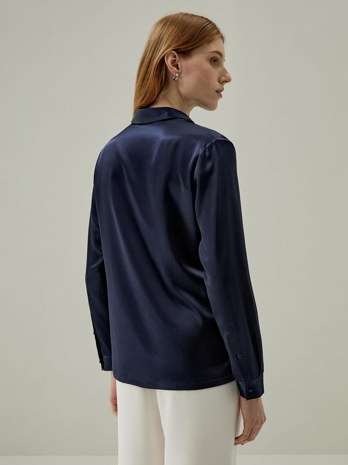 LilySilk Silk Shirts for Women Basic Formal Office Vintage Long Sleeve Pearl Button Down Silk Blouse Tops for Ladies - Image 2