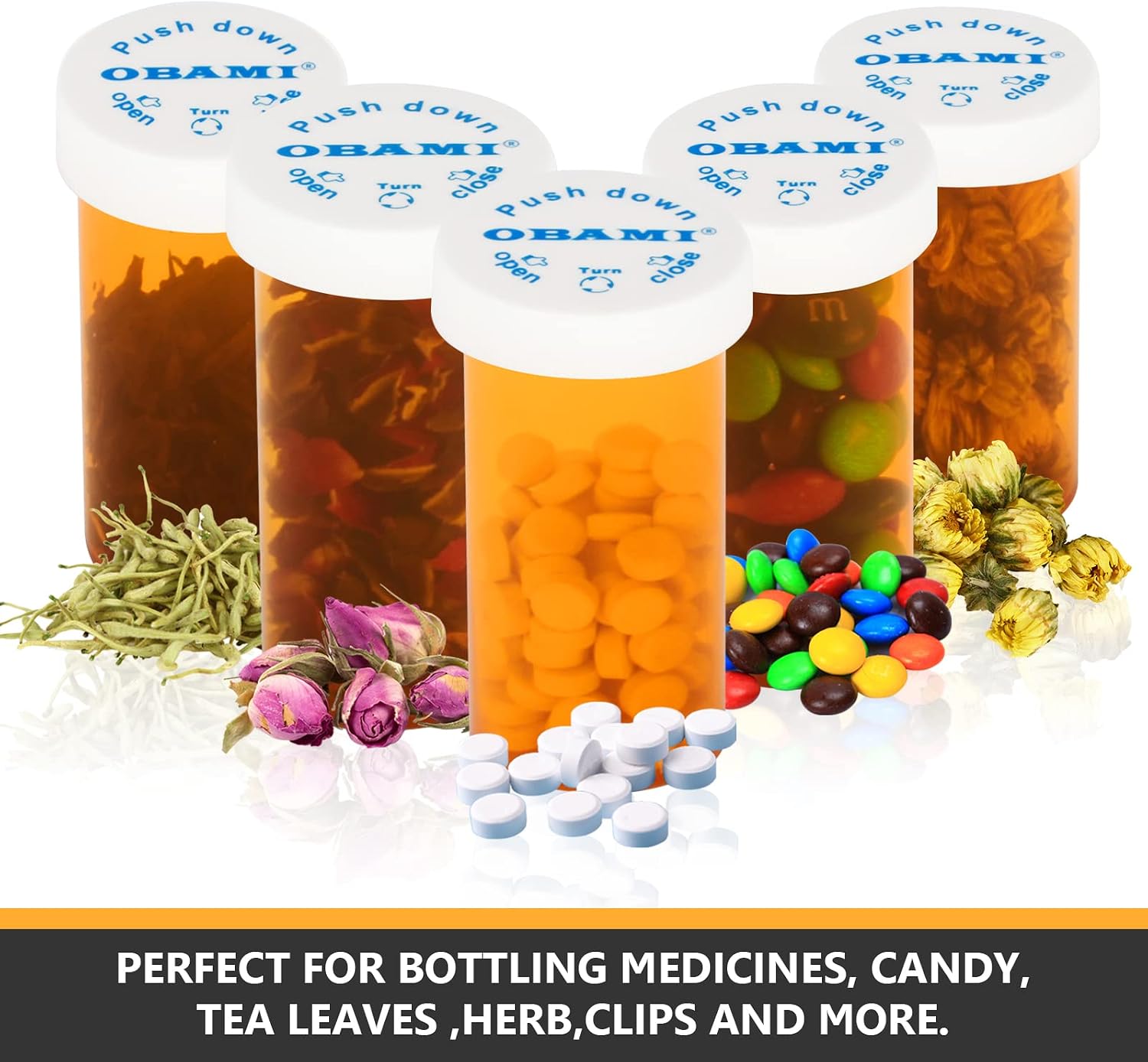 Plastic Medicine Pill Bottles with Child Resistant Caps - Push Down and Turn - Prescription Vial, Medicine Container, Pill Bottle (13 Dram, 12pcs)