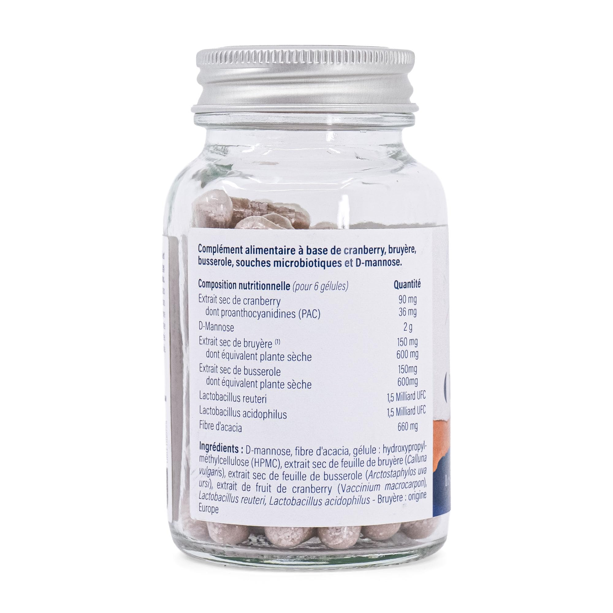 Hollis Complément alimentaire Urinaire 60 gélules | D-Mannose 2g, Bruyère et Busserole, Lactobacillus reuteri et acidophilus, Cranberry avec PAC