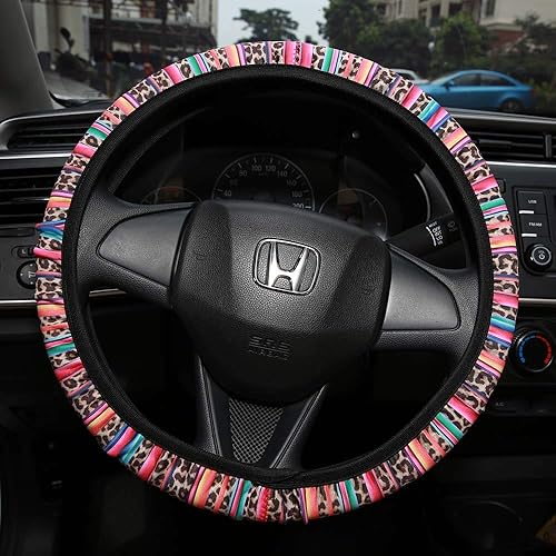 Ajltpa - Funda de neopreno para volante de automóvil, antideslizante, absorbe el sudor, diseño de cactus, girasol, leopardo., Leopard