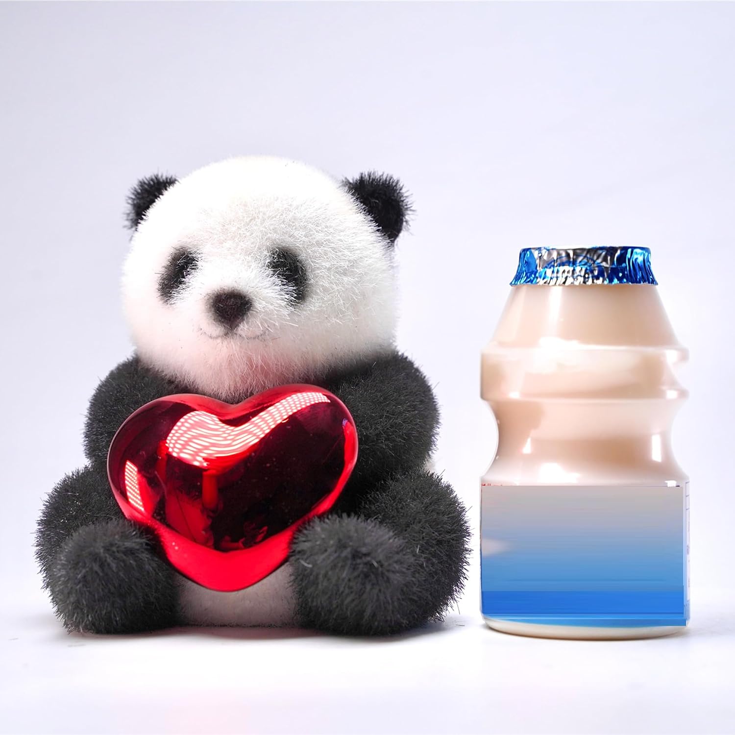 JXK Chinese Panda Statue, Adorable Panda Cub Holding Love, Gift for Family and Freinds
