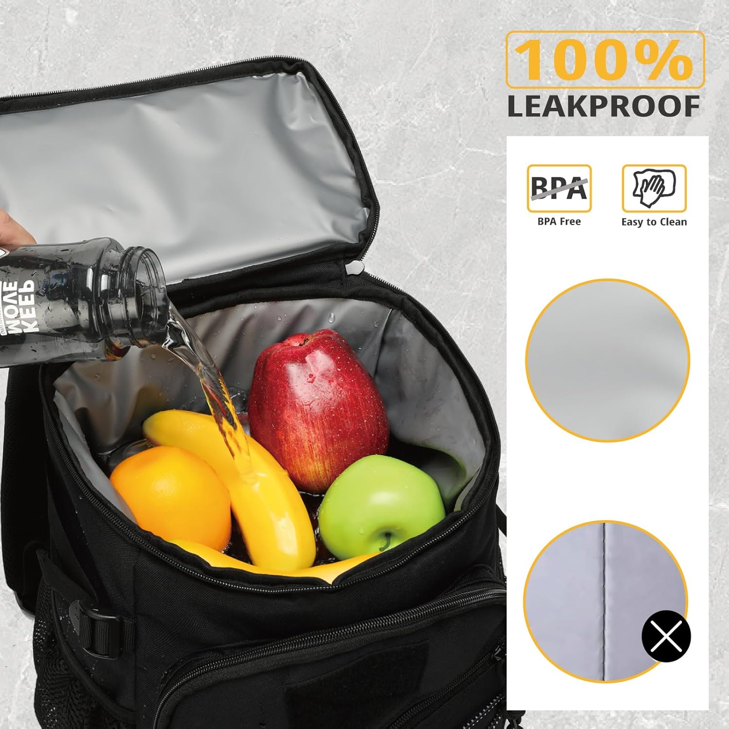 Tactical Backpack Cooler, 25L Cooler Backpack Insulated Leak-Proof, Heavy Duty Large Lunch Backpack, Waterproof Ice Chest Backpack for Men Women Adults Work Daytrip Camping Beach Hiking Accessories - Image 7