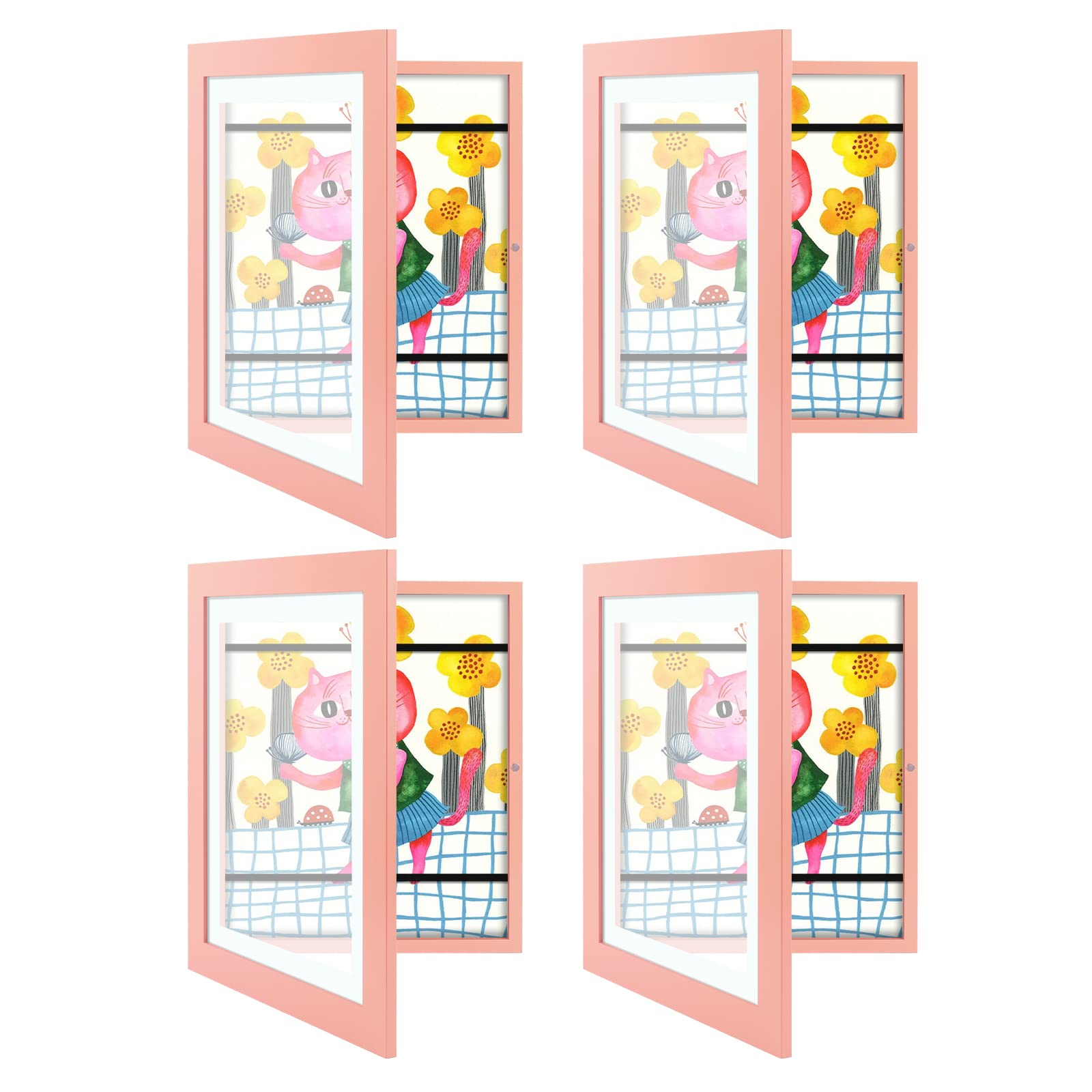 Golden State Art10x12.5 Kids Art Frames, Front-Opening, Great for Kids Drawings, Artworks, Children Art Projects, Schoolwork, Home or Office (Pink, Set of 4)