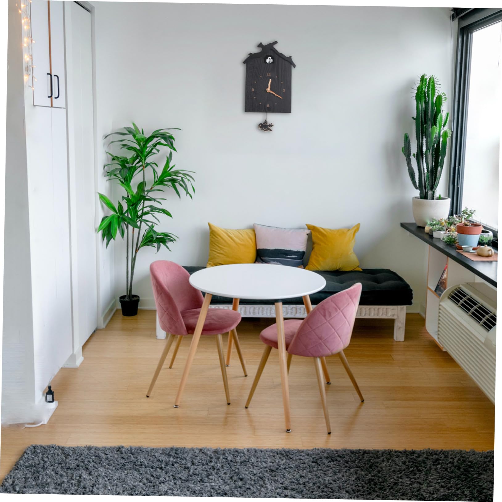 PRETYZOOM Reloj de Pared de Madera Creativo para Hogar Elegante con Timbre y Péndulo para Salas de Estar y Dormitorios