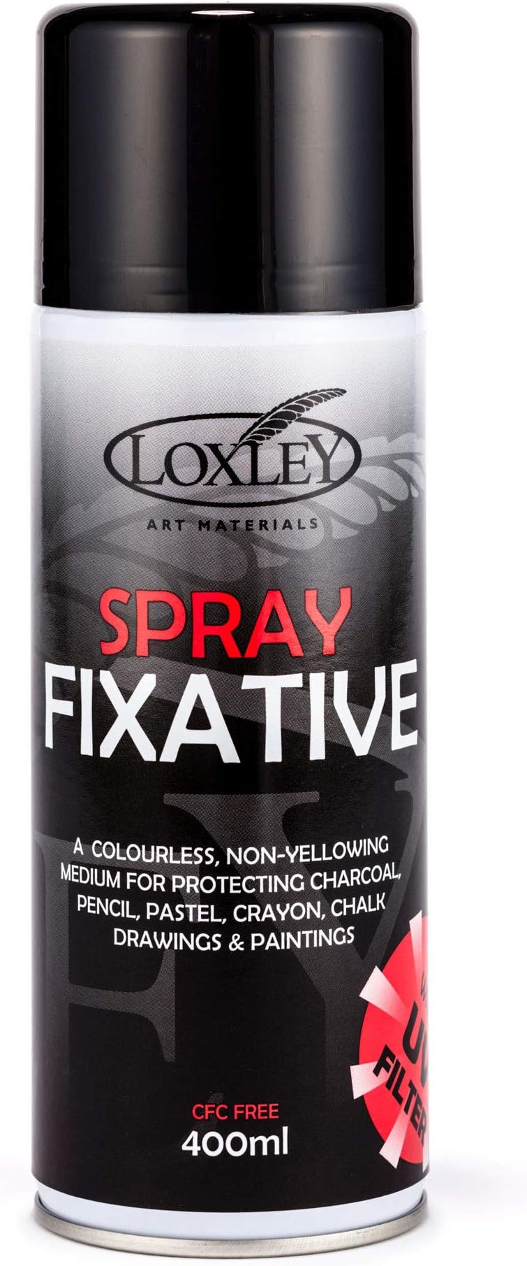 Artists Spray Fixative with UV Protection; protects Pastel, Charcoal, Inkjet from smudging. Large 400ml can
