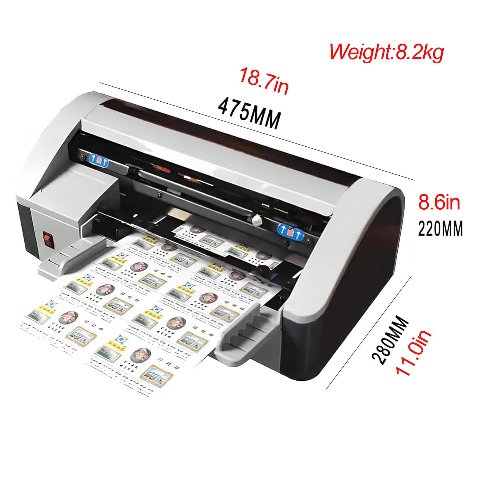 Automatyczny nóż do wizytówek, elektryczna maszyna do cięcia kart, regulowany margines 5-15 mm, profesjonalny trymer gilotynowy do papieru do kart 90 x 54 mm/90 x 50 mm