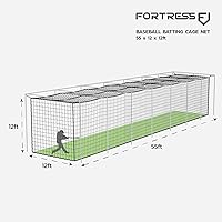 Vista 2 de Fortress Baseball Batting Cage Nets Heavy-Duty HDPP Fully Enclosed Baseball & Softball Cage Netting [14 Sizes & 3 Grade Options] – NET ONLY