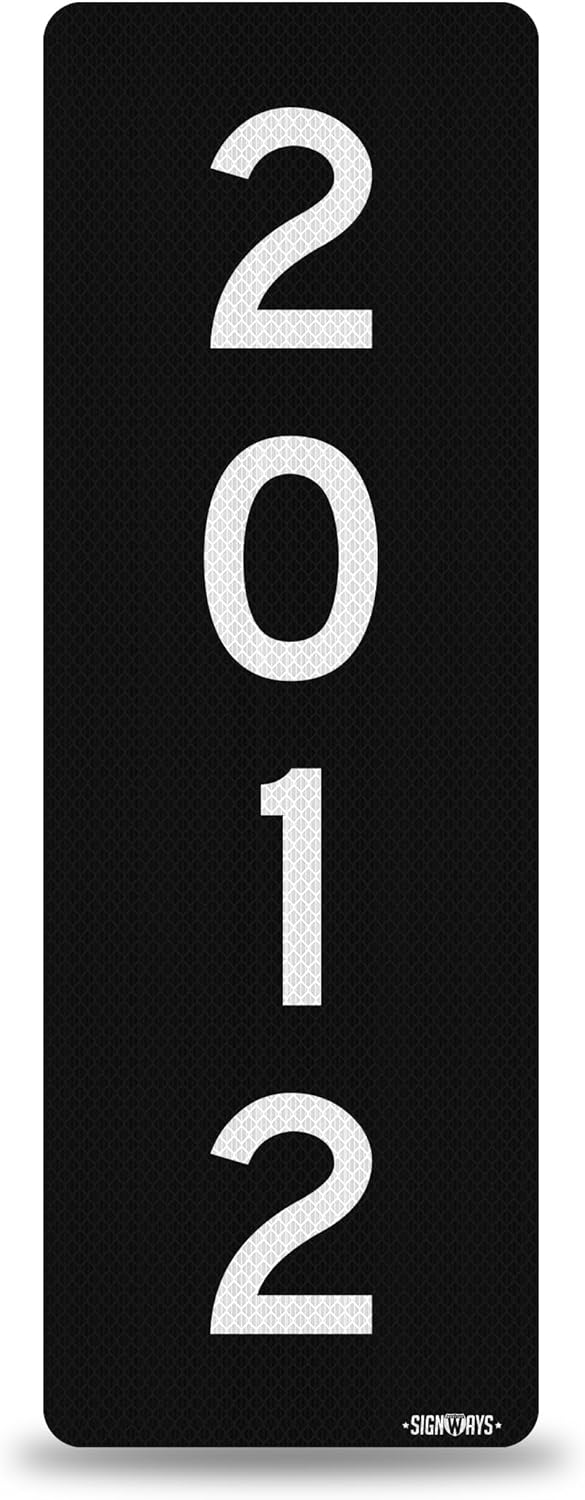 SignWays 911 Address Reflective Signs | Custom Double-Sided House Numbers | Seen Day & Night to Save Lives | Easy to Install Mailbox Driveway Curb | 3M Aluminum Weatherproof | Black 6x18” Made in USA
