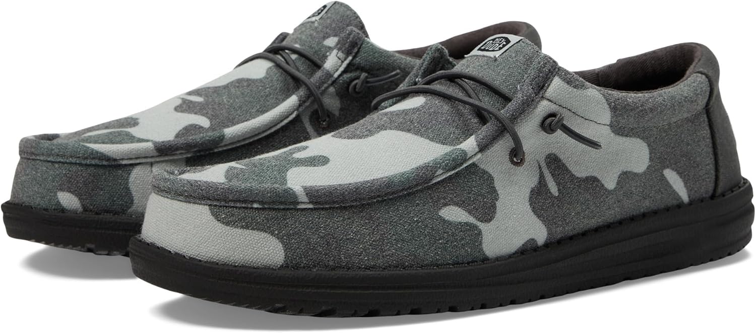 Hey Dude Men's Wally Washed Camo | Men's Shoes | Men Slip-on Loafers | Comfortable & Light-Weight