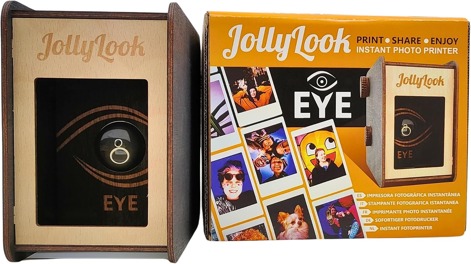 Jollylook Eye – Smartphone Instant Photo Printer | Vintage Style, Eco-Friendly, No Battery Needed, Compatible with Instax Mini Film (Not Included) | Portable & Retro Printer for Fun Analog Memories