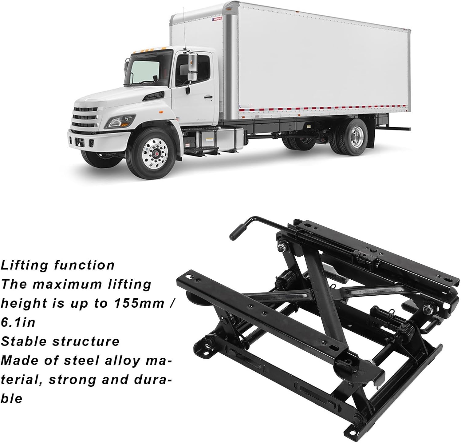 Bediffer Car Seats Height Adjuster Slide Rail 155mm Lifting Height Steel Alloy Truck Seat Lifting Base RHD Vehicle