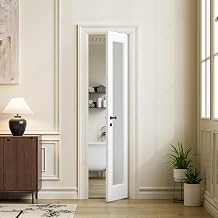 20" X 80" Interior Slab Door,Frosted Glass Doors,MDF Solid Core | Pre-Assembled,Premium Baking Paint Finish Pantry Doors,White,for Swing, Pocket, Sliding Door,Paintable,Without Hardware Kit