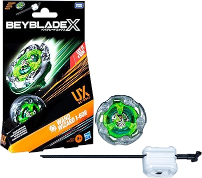 Beyblade X Wand Wizard 1-60R UX Starter Pack Set with Attack Type Top and Launcher; Authentic Takara Tomy Battle Tops Games/Toys for Boys and Girls 8+