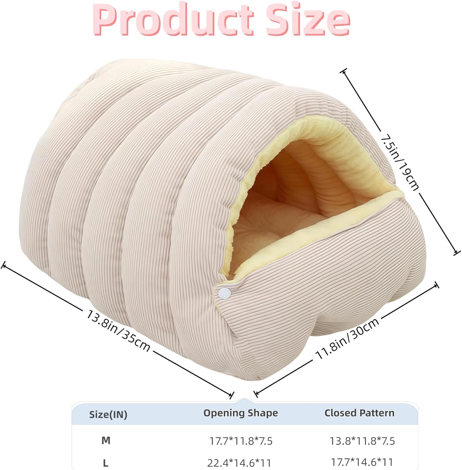 Cozy Monster Cat Bed – Indoor Cave Cat House with Washable Removable Cushion, Plush Calming Hideaway Tent for Cats & Small Dogs，Anti-Slip Bottom (Green, Medium)