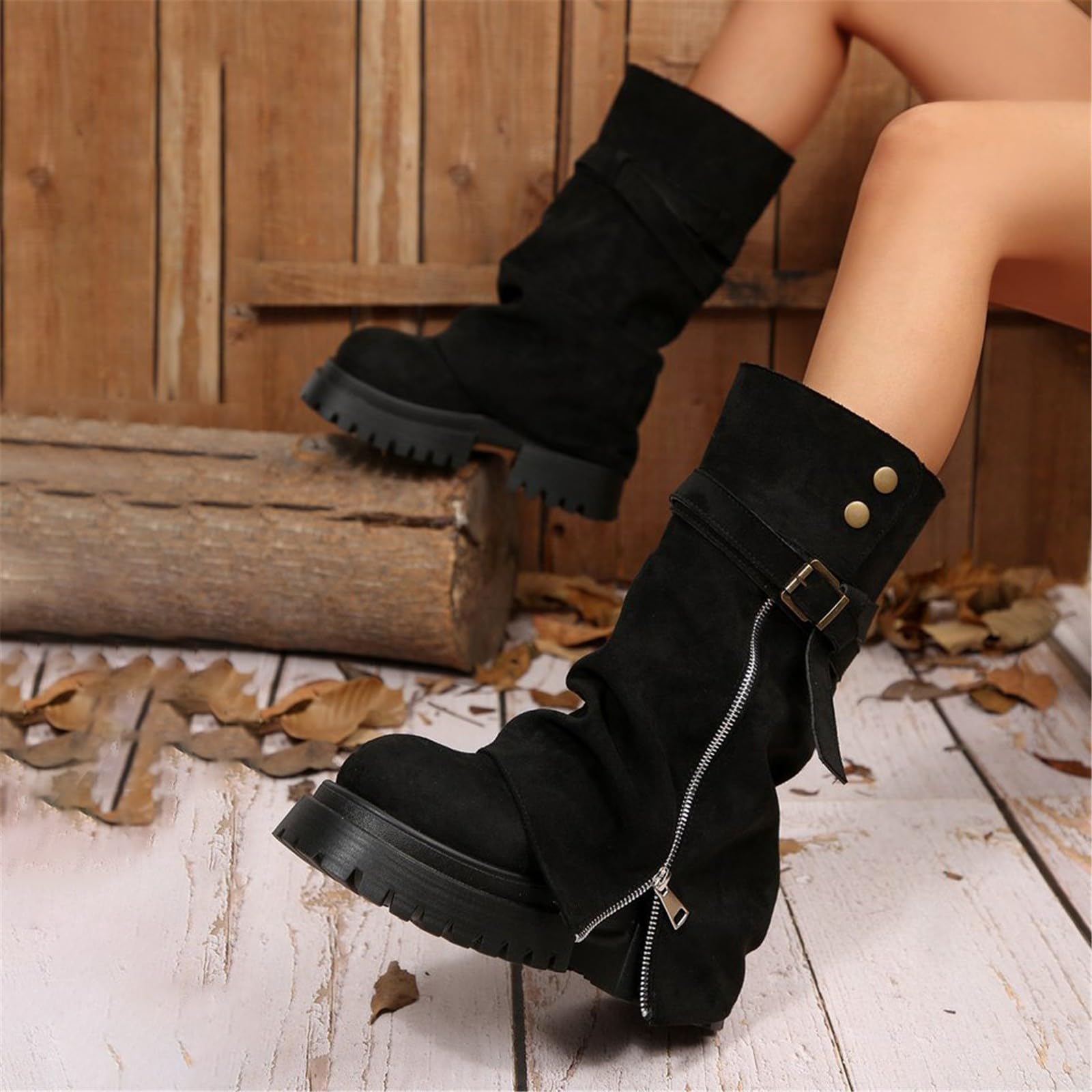 Botines mujer talla grande cómodos Botas otoño con de nuevas estilo